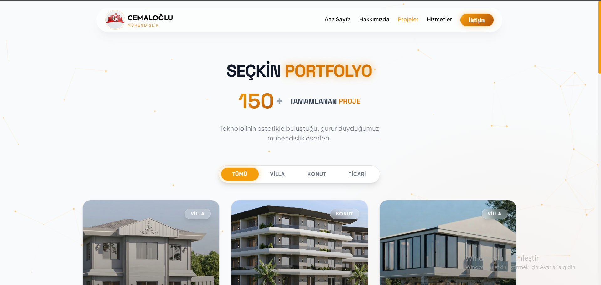 Cemaloğlu Mühendislik İletişim Sayfası